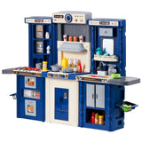 VEVOR Kitchen Playset 74-Piece Pretend Cooking Toy Set in Blue Ideal Christmas Gift for Kids