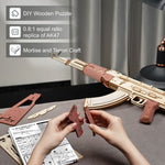 Rokr AK - 47 Wooden Puzzle Gun 3D Automatic Rifle Model with Double Firing Modes - Bargain Harolds