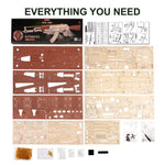 Rokr AK - 47 Wooden Puzzle Gun 3D Automatic Rifle Model with Double Firing Modes - Bargain Harolds