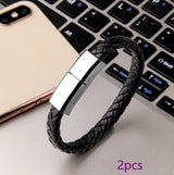 2-in-1 Leather Bracelet Data Cable Emergency Charging with Style