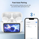 Wireless Earbuds, 5.4 Bluetooth Headphones With Touch Screen Ear Buds, ANC ENC Noise Cancelling Earbuds Headphones With Microphone, Wireless Bluetooth In Ear Earphones For Android IOS Phones - Bargain Harolds
