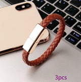 2-in-1 Leather Bracelet Data Cable Emergency Charging with Style