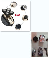 5-in-1 Multifunctional Electric Shaver Waterproof Grooming Kit with Rotating Blades for Men