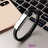 2-in-1 Leather Bracelet Data Cable Emergency Charging with Style