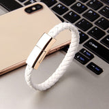 2-in-1 Leather Bracelet Data Cable Emergency Charging with Style