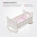ROBUD Doll Bed Wooden Top Sleeper Cot Bed Cozy Bedroom Furniture for 12–18 Inch Dolls - Bargain Harolds