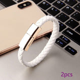 2-in-1 Leather Bracelet Data Cable Emergency Charging with Style