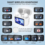 Wireless Earbuds, 5.4 Bluetooth Headphones With Touch Screen Ear Buds, ANC ENC Noise Cancelling Earbuds Headphones With Microphone, Wireless Bluetooth In Ear Earphones For Android IOS Phones - Bargain Harolds