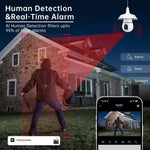 WESECUU 3MP 360 Bulb Cam Panoramic Smart Lightbulb Security Camera - Bargain Harolds