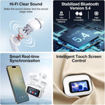 Wireless Earbuds, 5.4 Bluetooth Headphones With Touch Screen Ear Buds, ANC ENC Noise Cancelling Earbuds Headphones With Microphone, Wireless Bluetooth In Ear Earphones For Android IOS Phones - Bargain Harolds