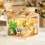 Rolife Blooming Tea Garden DIY Miniature House Relaxing Garden & Tea Room Kit