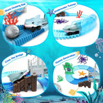 VATOS Shark Race Car Track Toy Flexible Ocean-Themed STEM Racetrack Set for Boys & Girls Age 3+ - Bargain Harolds