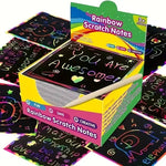 125 Scratch-Off Pad Cards Rainbow Scratch-Off Mini Art Notes for Kids & Teens Craft Fun - Bargain Harolds