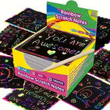 125 Scratch-Off Pad Cards Rainbow Scratch-Off Mini Art Notes for Kids & Teens Craft Fun - Bargain Harolds