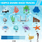 VATOS Shark Race Car Track Toy Flexible Ocean-Themed STEM Racetrack Set for Boys & Girls Age 3+ - Bargain Harolds