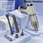 High power car vacuum cleaner with multiple accessories for effective cleaning and convenience