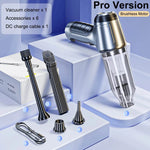 High power car vacuum cleaner with multiple attachments and a charging cable for effective cleaning