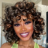 Elegant 12-inch Multi-color Curly Hair Non-toxic Wig, Natural Synthetic Full-head Wig, Heat-resistant, Suitable For The Whole Scene.
