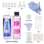 DIY bubble free resin for casting kit with gloves, measuring cups, and droppers for craft projects
