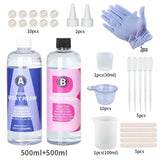 Complete DIY kit with bubble free resin for casting, including gloves and mixing tools for easy crafting.
