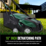 2 - in - 1 Dethatcher Scarifier 15AMP Electric Lawn Tool with 16 - Inch Width & XL 58QT Bag - Bargain Harolds