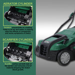 2 - in - 1 Dethatcher Scarifier 15AMP Electric Lawn Tool with 16 - Inch Width & XL 58QT Bag - Bargain Harolds