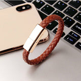 2-in-1 Leather Bracelet Data Cable Emergency Charging with Style