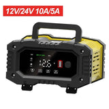 Smart pulse repair battery charger for 12V-24V batteries with digital display and portable design