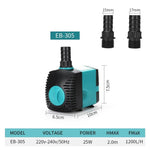 Efficient fish tank pump 220V with adjustable outlets for optimal aquarium water circulation