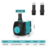 Efficient fish tank pump 220V with 35W power and 2000L/H flow rate for aquarium use