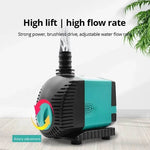 Efficient fish tank pump 220V with adjustable flow rate and strong brushless drive for aquariums