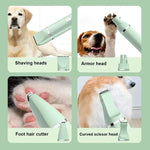 Electric cat hair trimmer with multiple heads for easy grooming of pets like cats and dogs