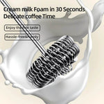 Electric whisk for coffee creating smooth milk foam in seconds for an enjoyable coffee experience