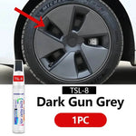 Model 3 touch up paint in Dark Gun Grey with precise application for car wheel repairs