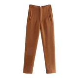 Bargain Harolds high-waist pencil pants women in a chic caramel color with sleek design