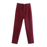 Bargain Harolds high-waist pencil pants women in burgundy with a sleek, tailored fit