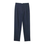 Elegant high-waist pencil pants women in navy blue with a tailored fit and front pockets