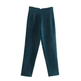 Teal high-waist pencil pants women with a tailored fit, perfect for stylish and formal occasions
