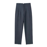 Bargain Harolds high-waist pencil pants women in dark gray with a tailored fit and pleated front