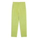 Stylish high-waist pencil pants women in vibrant green for a trendy and modern look