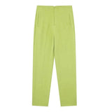 Stylish high-waist pencil pants women in vibrant green for a trendy and modern look