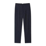 Navy striped high-waist pencil pants women for a chic and modern business look