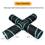 Interactive cat tunnel with four channels designed for playful and curious cats