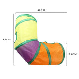 Colorful interactive cat tunnel with multiple openings and fun design for playful cats