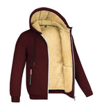 LETSNAGOU cashmere men's hoodie in burgundy with soft fleece lining for warmth and comfort
