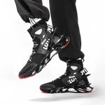 Trendy black luxury fashion sneakers with breathable mesh and stylish design for everyday wear