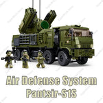 Modern armored vehicle blocks featuring a Pantsir-S1S air defense system with toy soldiers