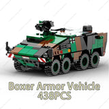 Modern armored vehicle blocks set featuring a detailed Boxer Armor Vehicle with 438 pieces