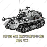 Modern armored vehicle blocks set featuring Dicker Max Anti tank vehicles with 632 pieces for creative play