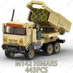 Modern armored vehicle blocks set featuring M142 HIMARS with 443 pieces for creative building fun
